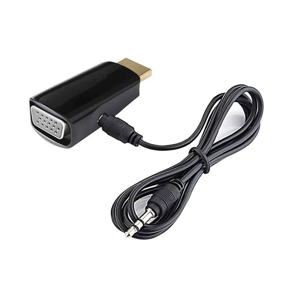 Bộ Chuyển Đổi HDMI Sang VGA Và Giắc Cắm Âm Thanh - Đen