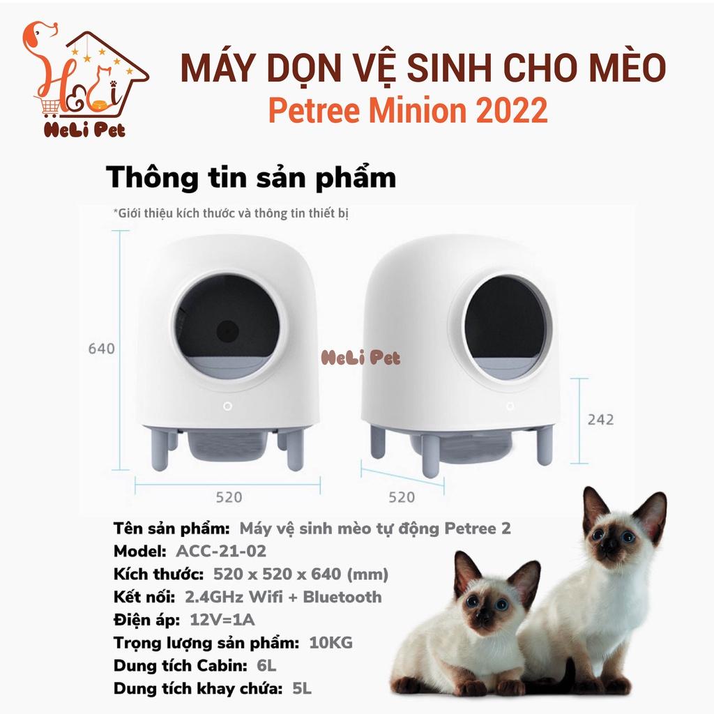 Máy Vệ Sinh Cho Mèo Tự Động PETREE 2 WIFI Bản Quốc Tế Có App Dùng Được Tất Cả Các Loại Cát Vệ Sinh Đất Sét, Cát Tofu, Cát Thủy Tinh- HeLiPet