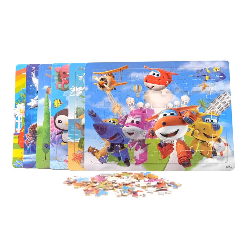 Đồ chơi gỗ thông minh-Tranh ghép hình 60 mảnh - Combo 3 tranh gỗ ghép hình cho bé - mẫu ngẫu nhiên MK0084