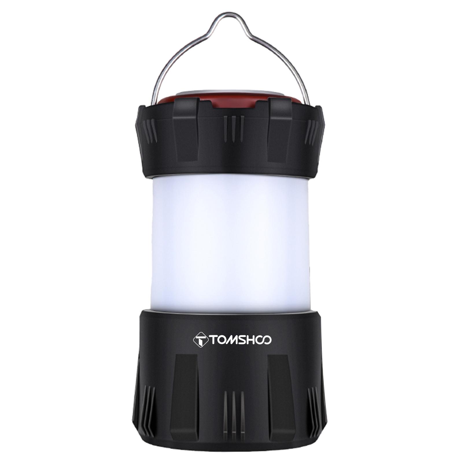 TOMSHOO LED Camping Lantern Type C Rechargeable Camping Light Water-resistant Portable Tent Light Lamp for Outdoor Hiking Fishing Power Outage Emergency Home
