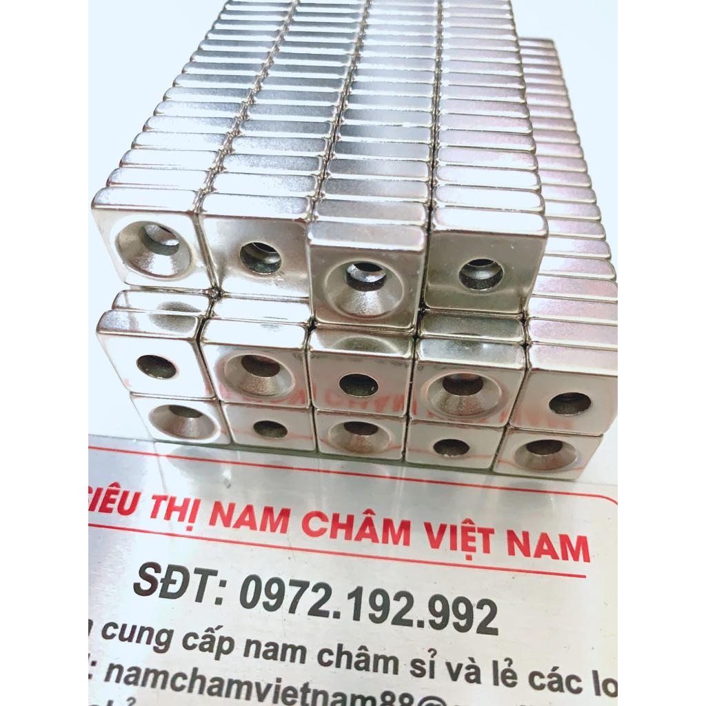 Nam châm lỗ vít 15x15x5 lỗ vát 6mm