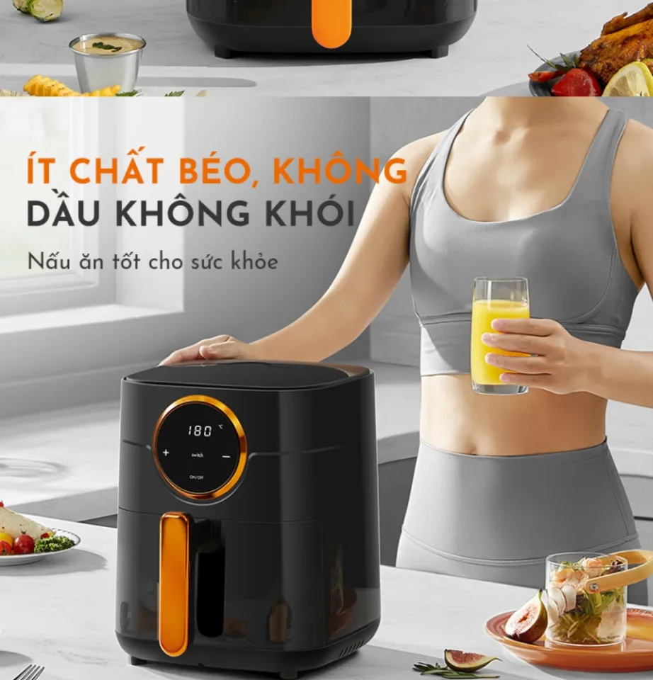 Nồi chiên không dầu GAABOR  GA-E45A01 màu đen dung tích 4,5 lít  công suất 1400W điều khiển cảm ứng - hàng chính hãng