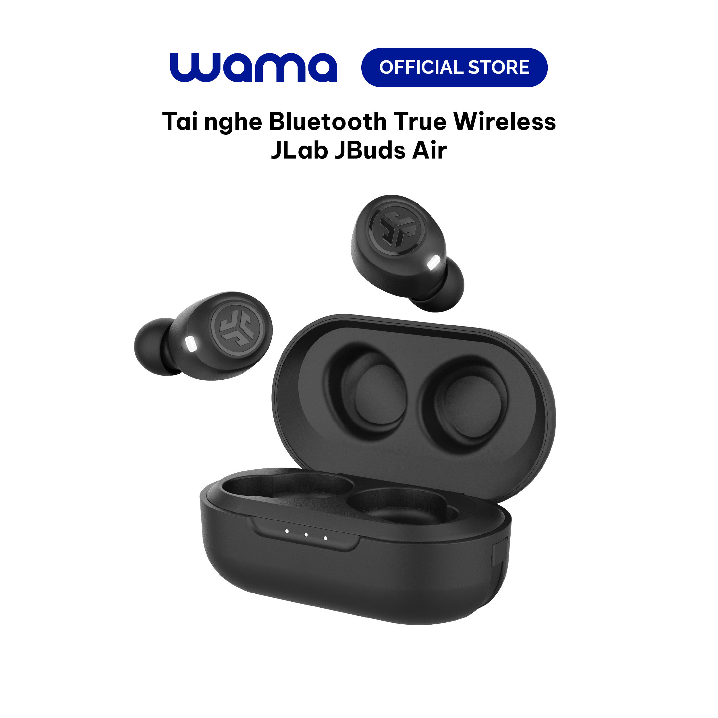 Tai nghe bluetooth Jlab JBuds Air thời gian nghe 24H EQ3 Sound kháng bụi kháng nước IP55 tích hợp dây sạc - Hàng chính hãng - BH 2 năm 1 đổi 1