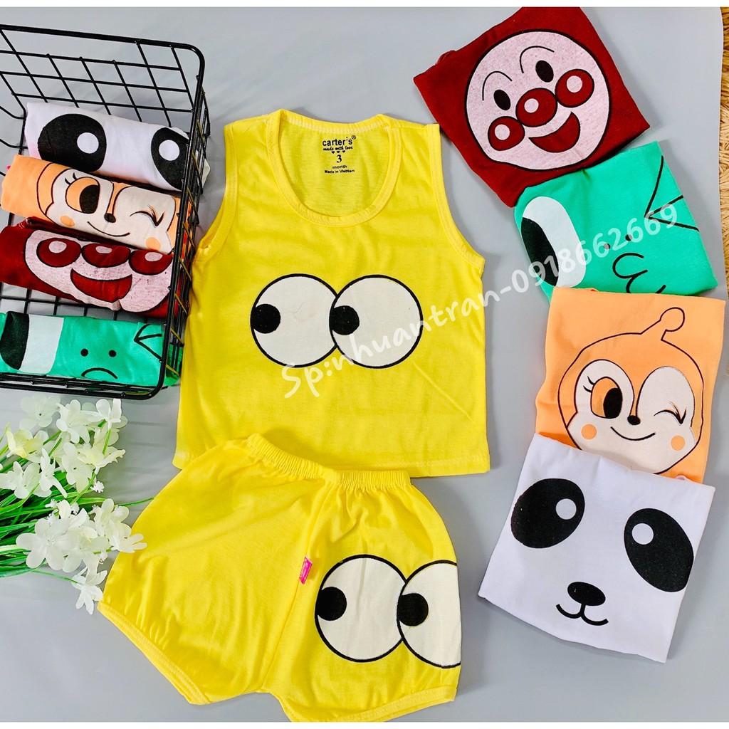 Quần áo trẻ em, combo 5 bộ ba lỗ bé trai size 3-14kg