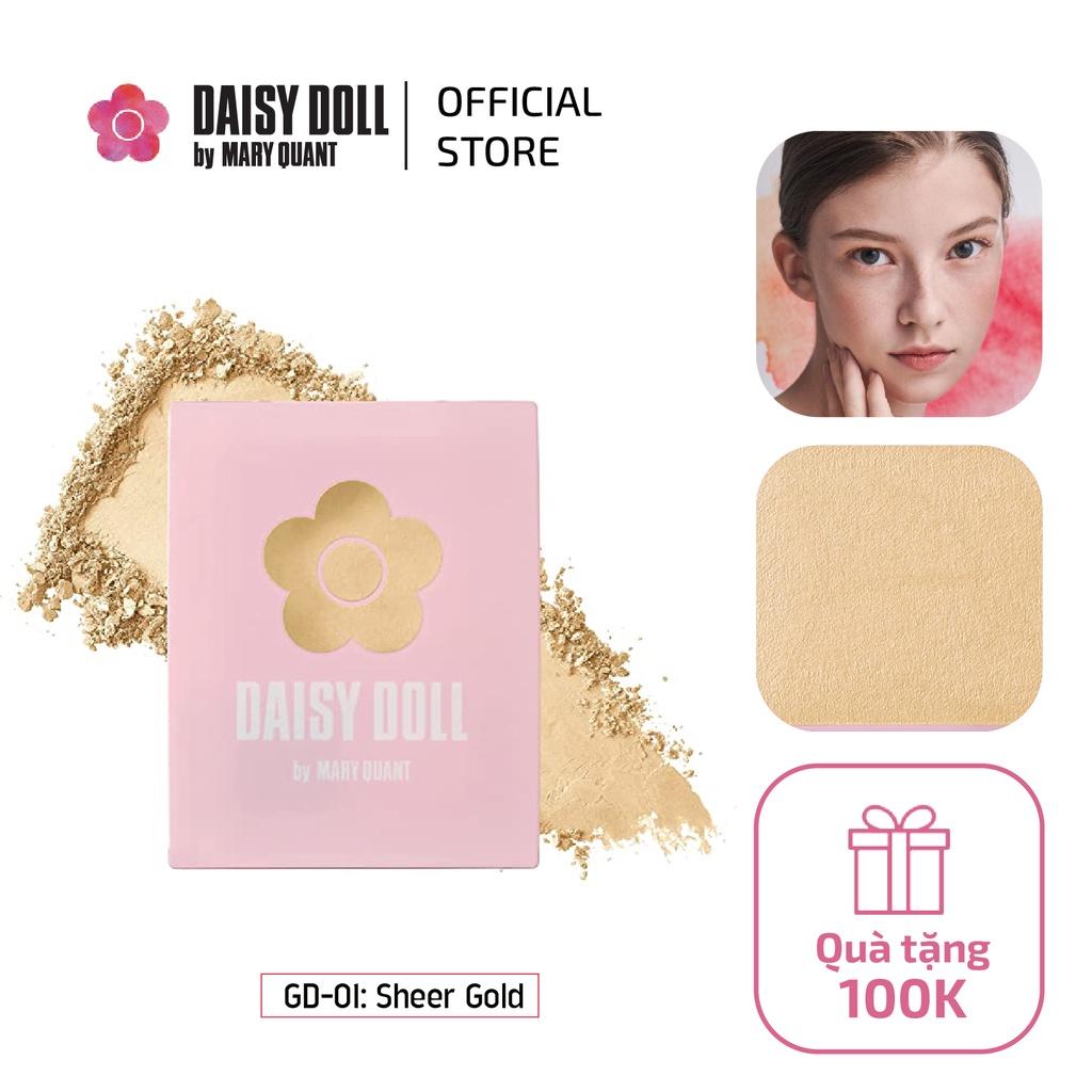 Phấn Má Hồng Daisy Doll By Mary Quant Nhật Bản Màu GD-01 Sheer Gold Siêu Mịn Hộp Kèm Cọ 8.3g