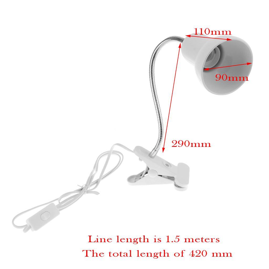 Flexible Reptile Lamp Holder E27 Light Bulb Table Lamp Holder UK Plug Black