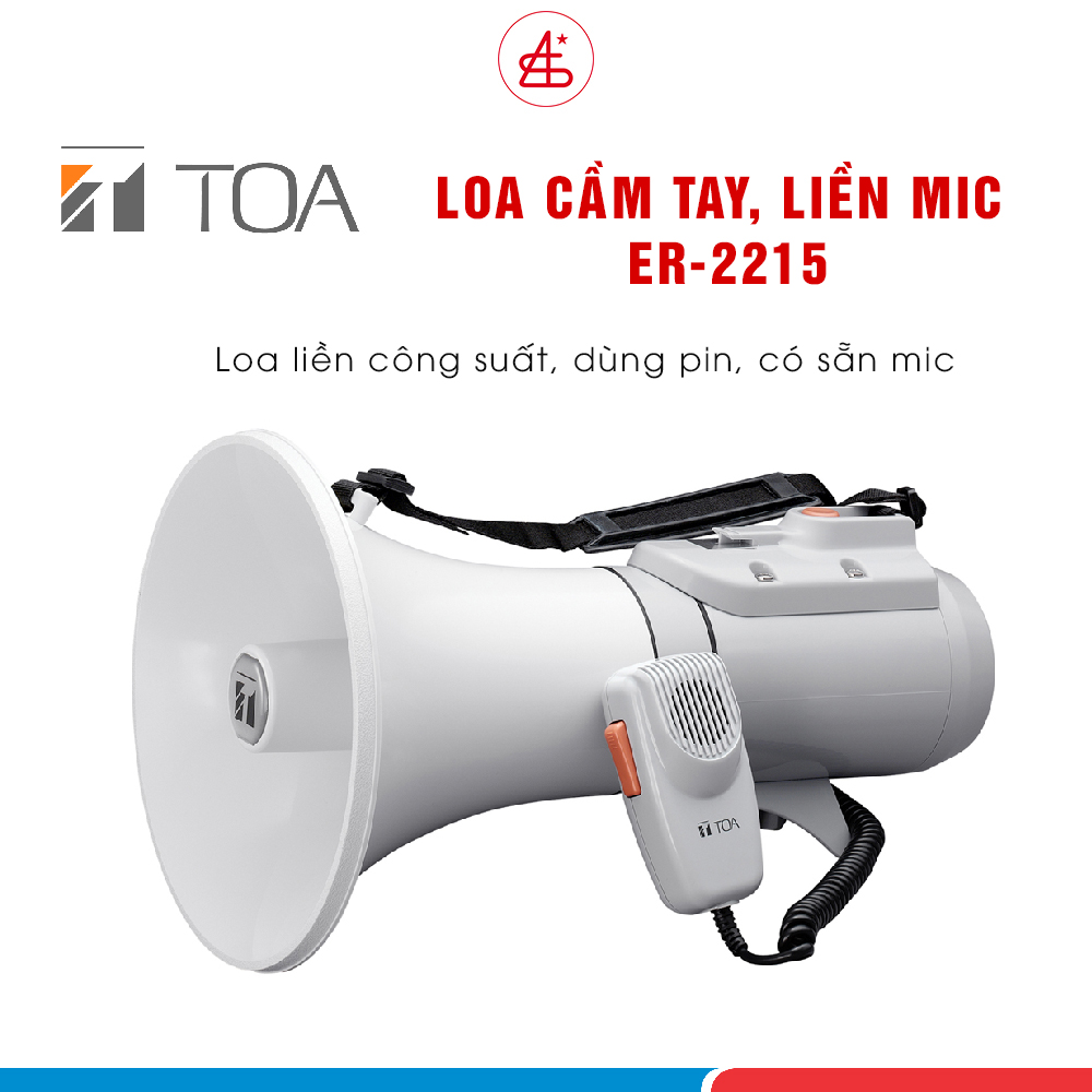 Loa cầm tay, loa phóng cầm tay, loa đeo vai 15W, liền mic TOA ER-2215, Hàng chính hãng