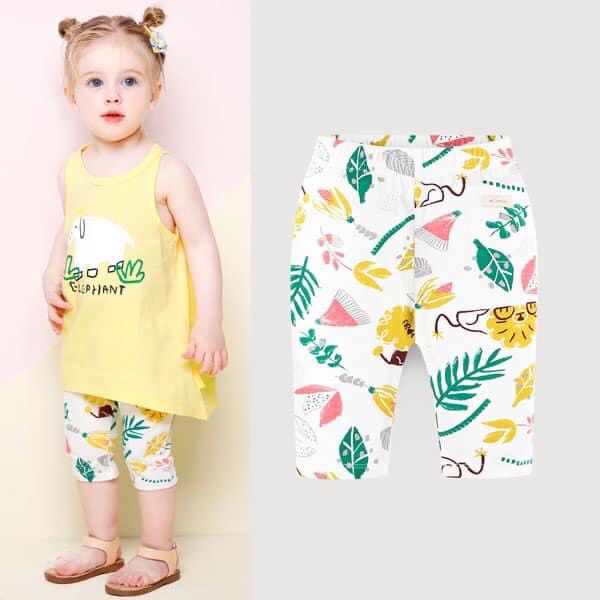 Quần legging bé gái lửng cotton xuất đẹp mềm mát co giãn