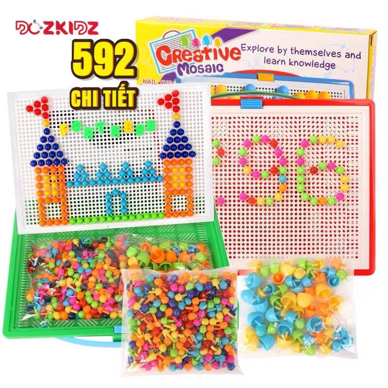 Đồ chơi trẻ em - Trồng nấm, ghim nấm tạo hình từ 296/592 nấm - DOZKIDZ