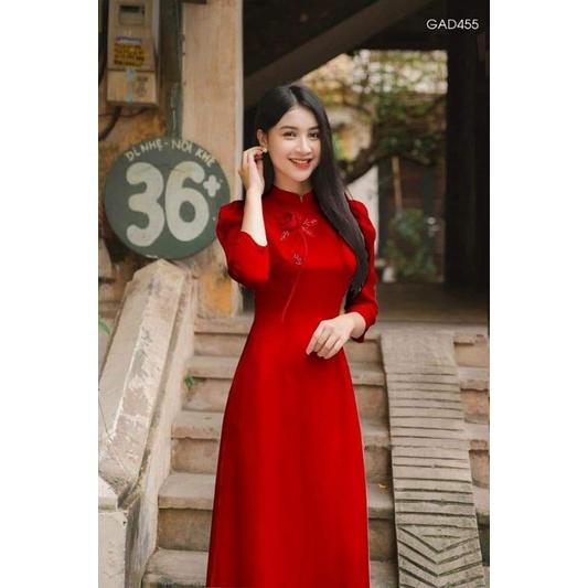 SÉT BỘ ÁO DÀI 4 TÀ TAY BỒNG TƠ ÓNG CAO CẤP