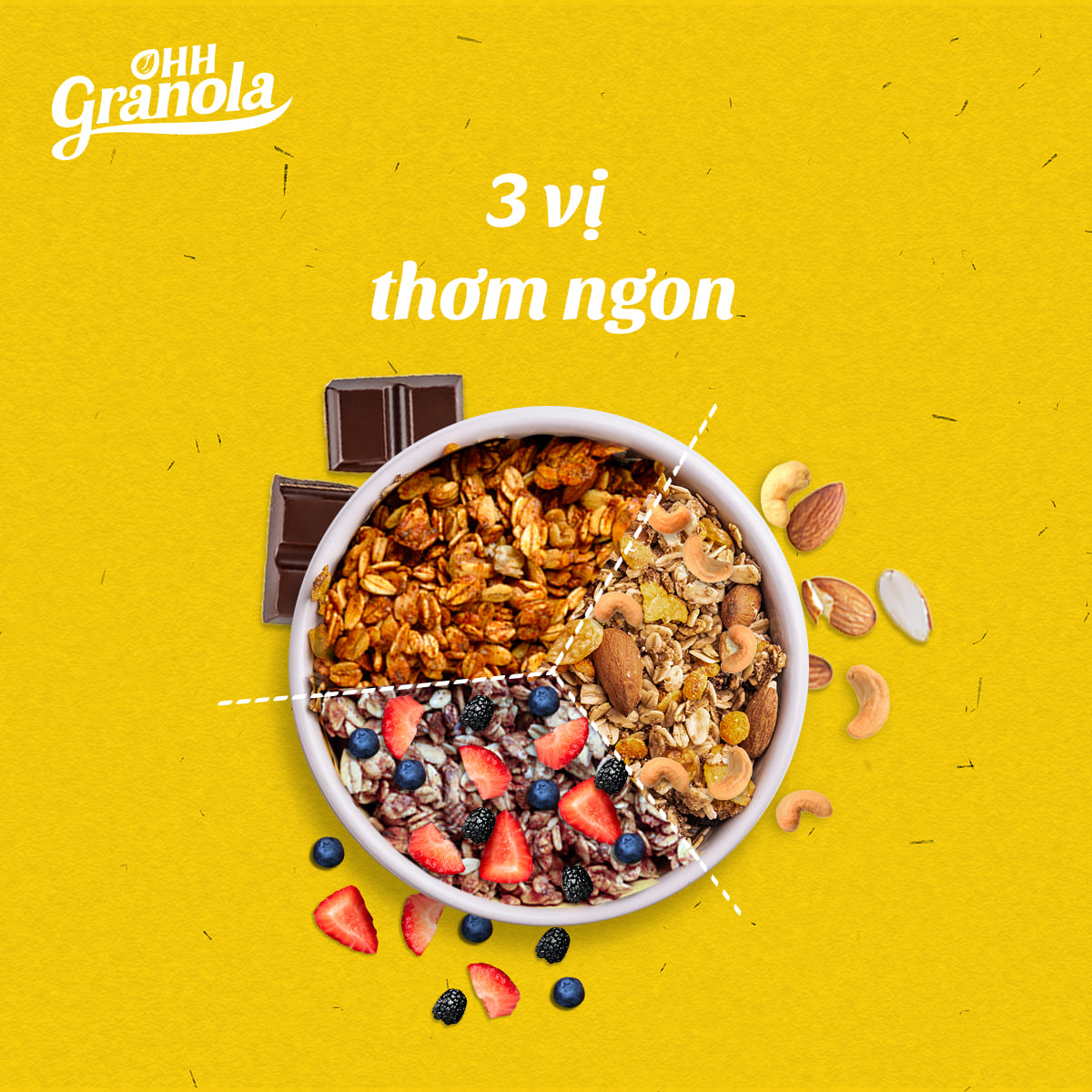 OHH Granola Combo 2 Hộp  Ngũ Cốc Super Nutty Siêu Dinh Dưỡng Từ Hạt Cao Cấp 250g, Phối Trộn 7 Loại Hạt Cao Cấp Theo Tiêu Chuẩn FDA - Hoa Kỳ