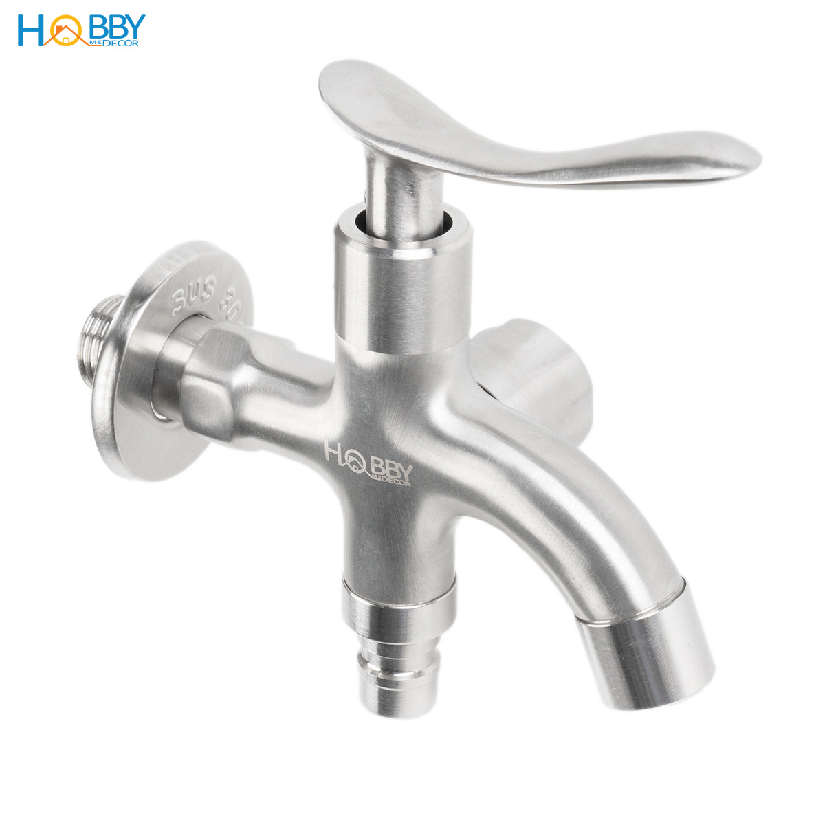 Củ sen lạnh đa năng 2 van xả inox 304 xước Hobby home decor CS4 ren 21
