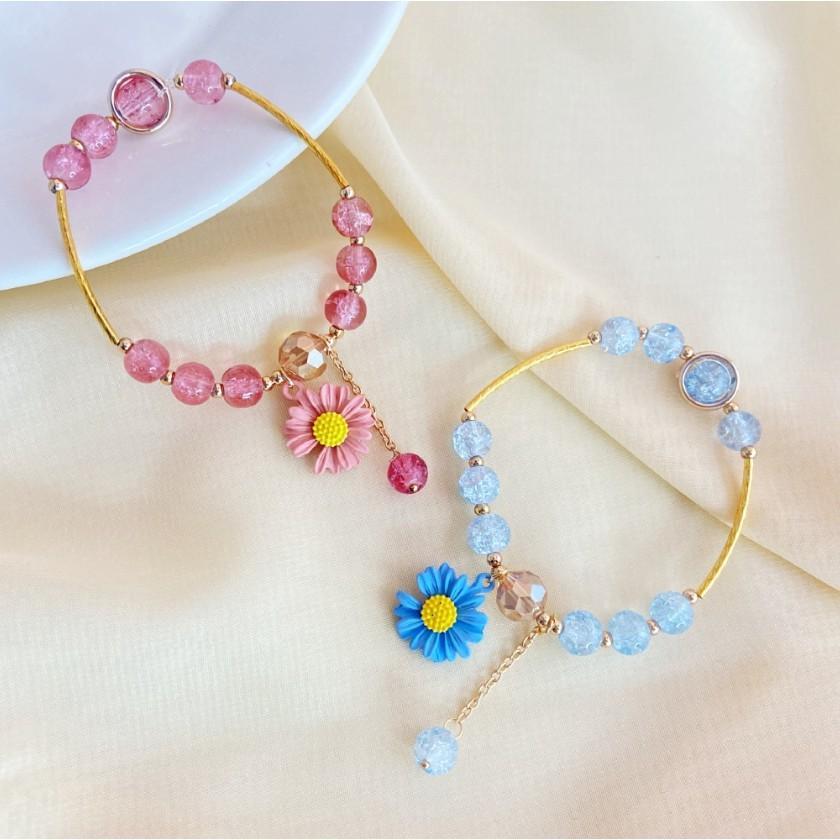 Vòng đeo tay đính hoa cúc siêu đẹp