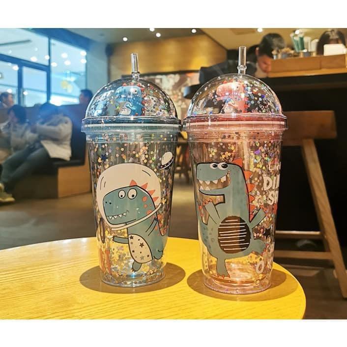 Ly Nước Kim Tuyến Khủng Long Siêu Dễ Thương 380ml