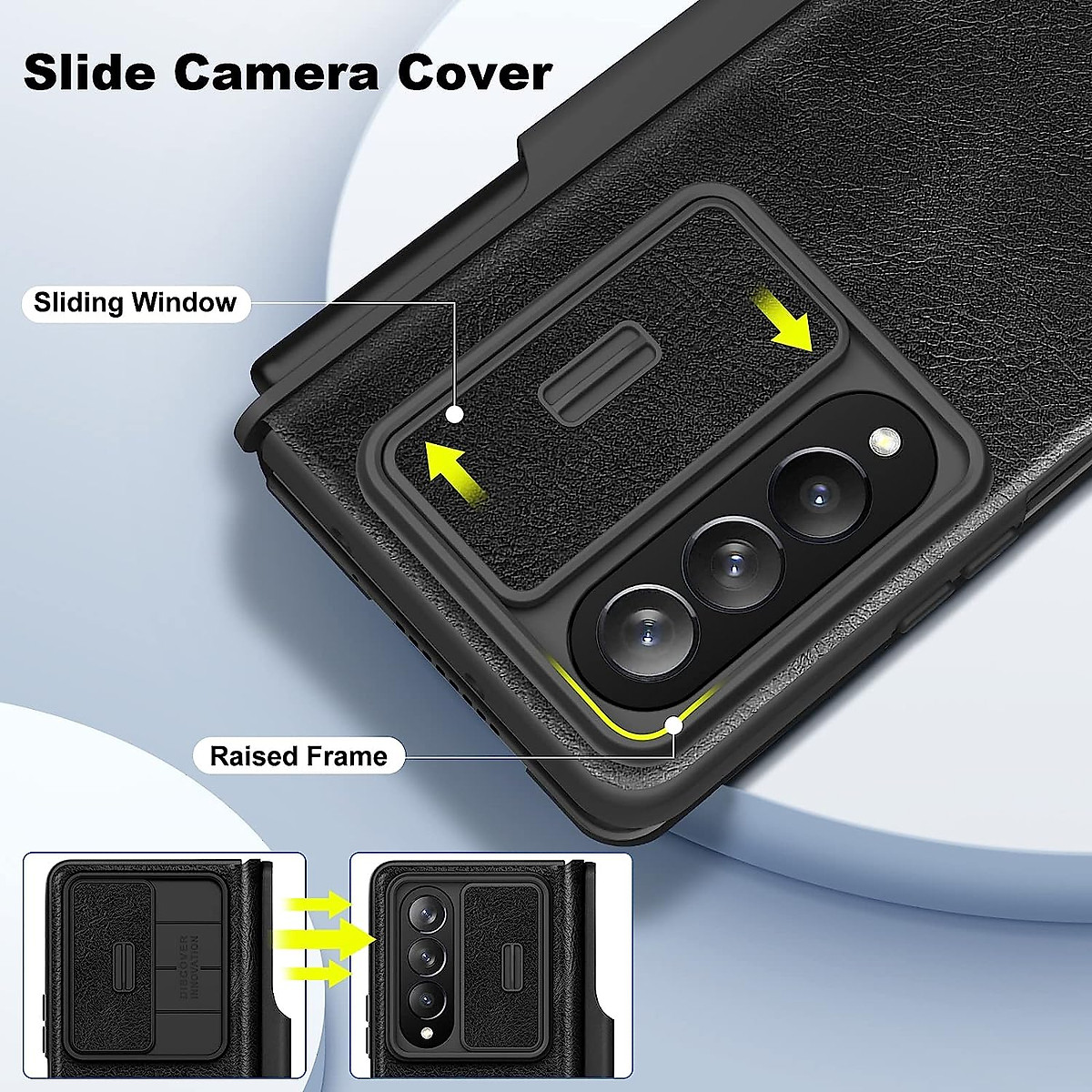Case bao da chống sốc cho Samsung Galaxy Z Fold 4 trang bị nắp bảo vệ Camera và ngăn đựng S-Pen hiệu Nillkin Qin Pro - Hàng nhập khẩu