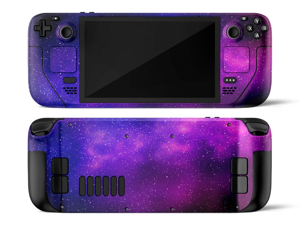 Skin decal dán Steam Deck mẫu Galaxy Purple Cosmic Stars (dễ dán, đã cắt sẵn chuẩn theo khuôn máy)