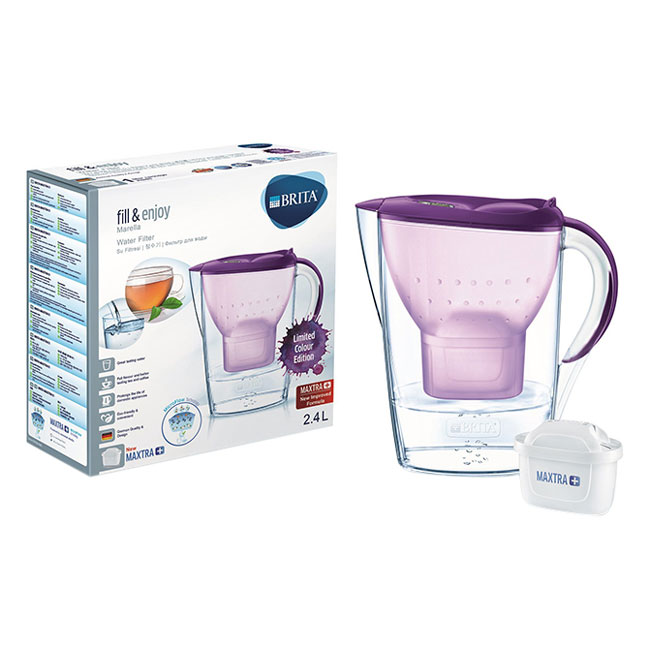 Bình Lọc Nước BRITA Marella Basic Purple - 2.4L (Kèm Maxtra Plus)