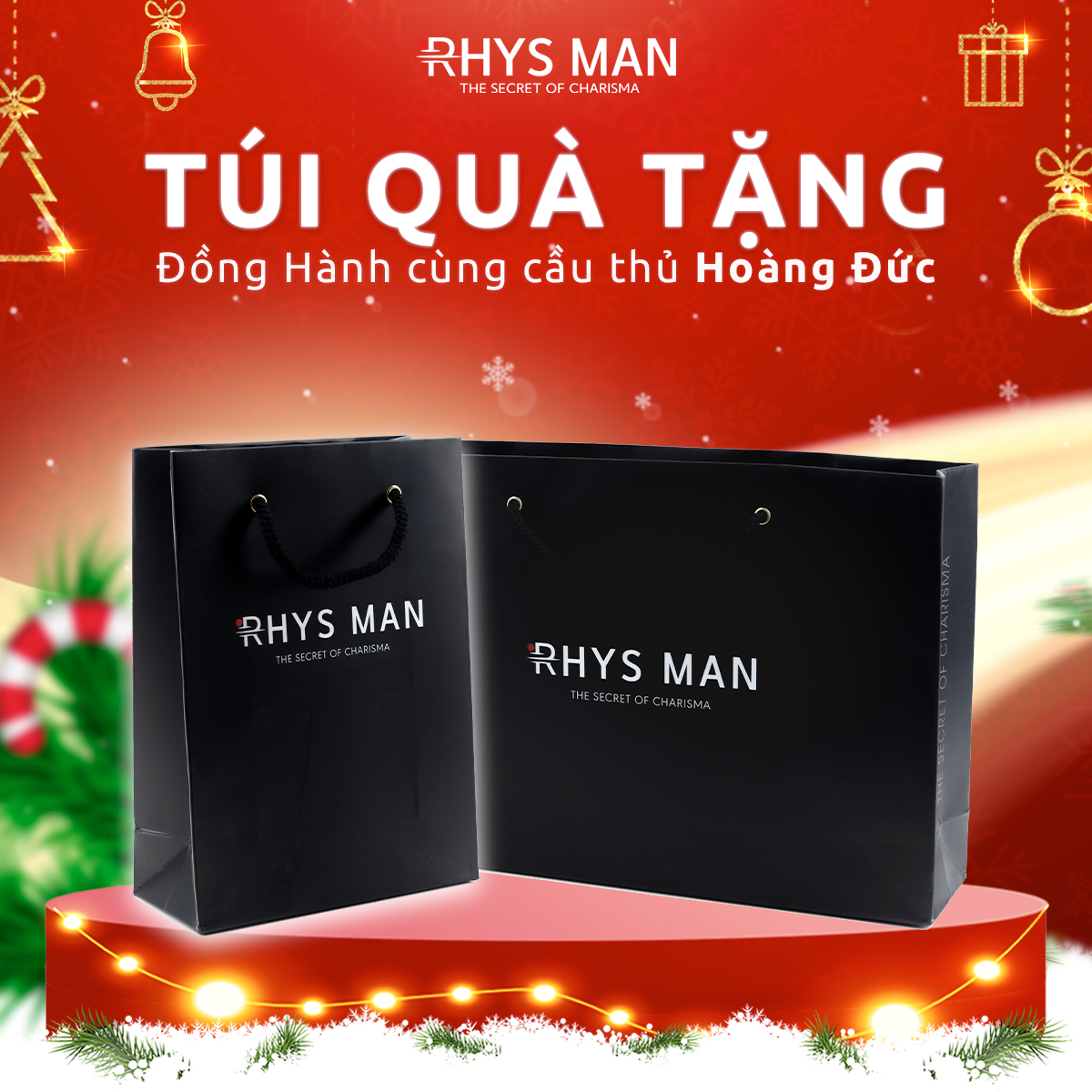 Túi Quà Tặng RHYS MAN màu đen sang trọng