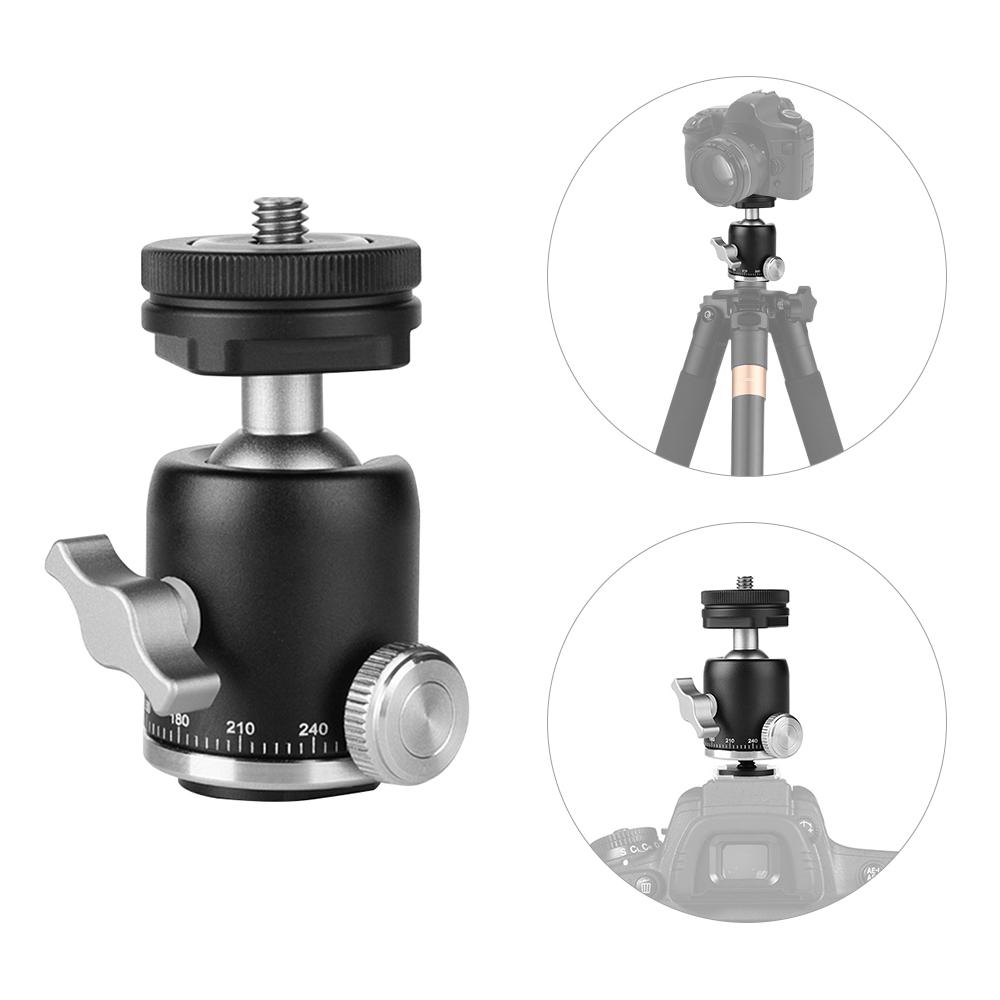 Hợp kim nhôm đa ​​chức năng Đầu toàn cảnh với Đế gắn giày nóng 1/4 Inch 360 °  Ballhead Ballhead