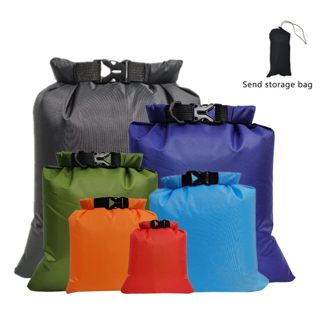 2x 6 Pcs WaterProof Dry Bags, Polyester Dry Sack, Muti-size Canoe Boat Dry Bags Set for Kayaking Camping Hiking