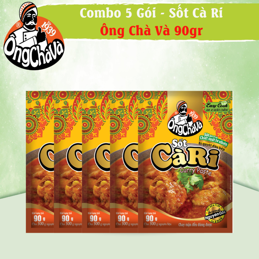 Combo 5 Gói Sốt Cà Ri Ông Chà Và 90g