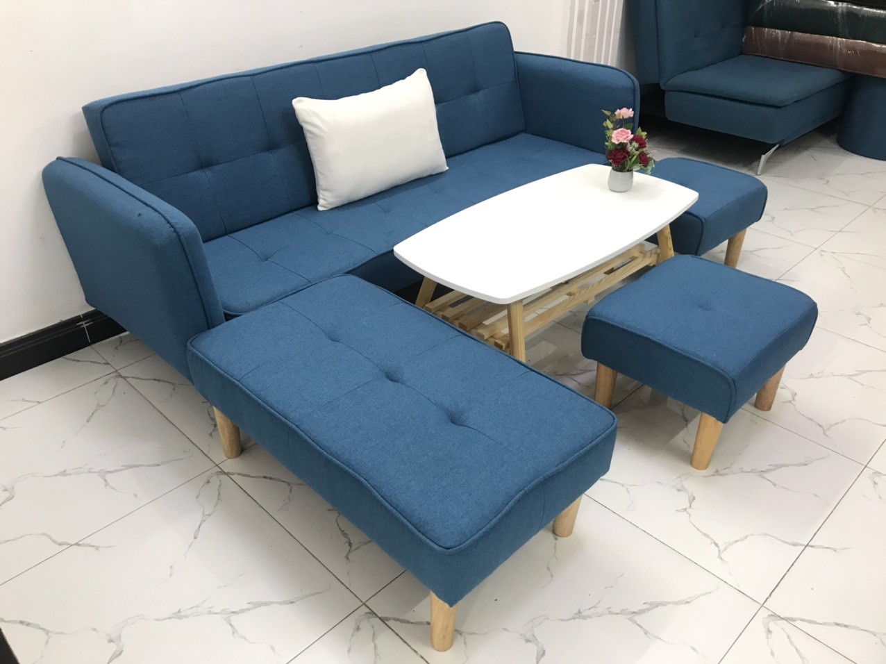 Cả bộ sofa bed L sofa giường tay vin phòng khách sivali06 sopha salon