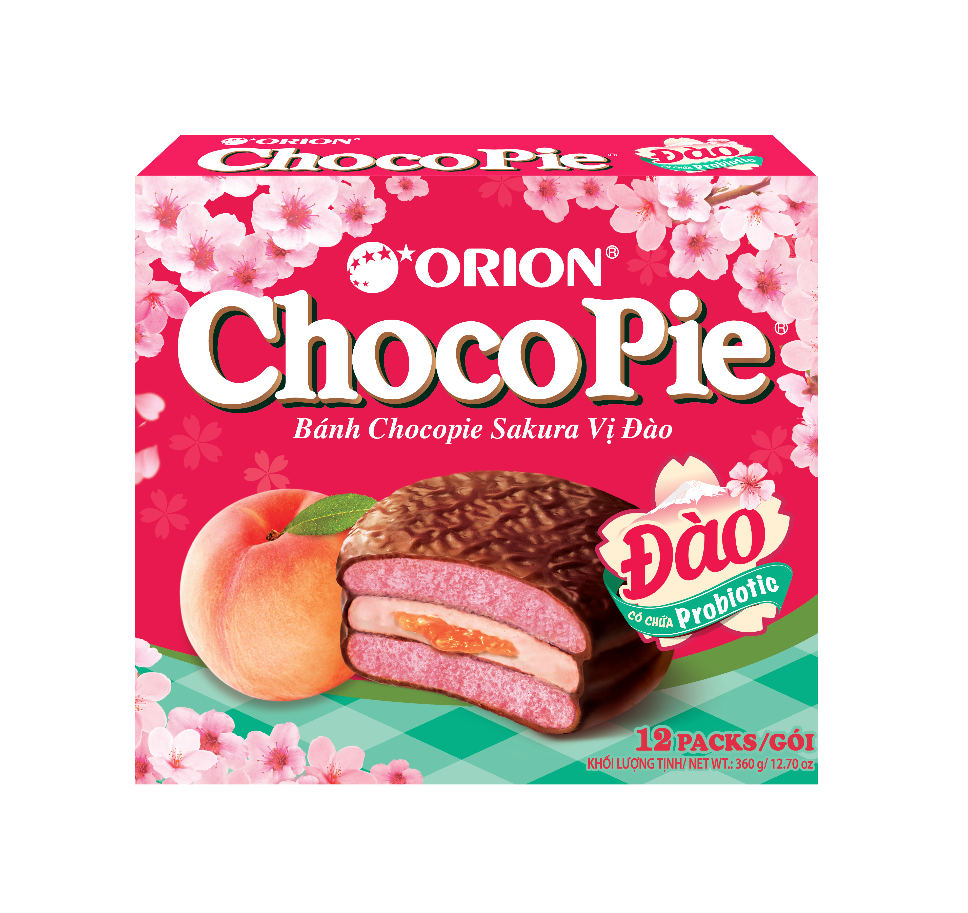 [Quà tết] Bánh ChocoPie Orion Sakura vị Đào tươi 360g