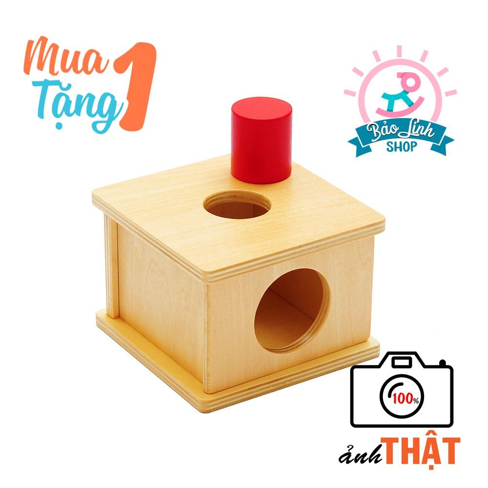 Đồ chơi cho bé 12 tháng tuổi - Hộp thả khối trụ tròn - Giáo cụ Montessori 0-3