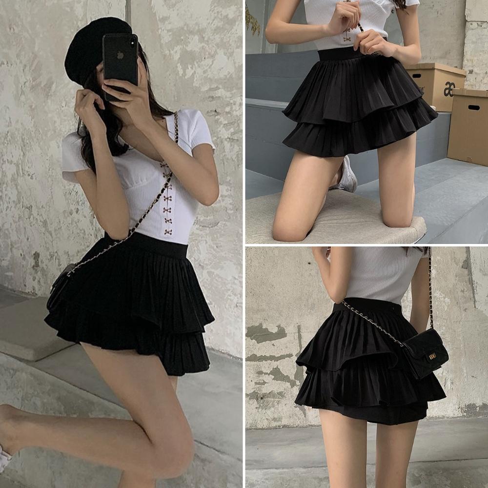 Chi tiết 72 chân váy đen ngắn 2 tầng mới nhất  trieuson5
