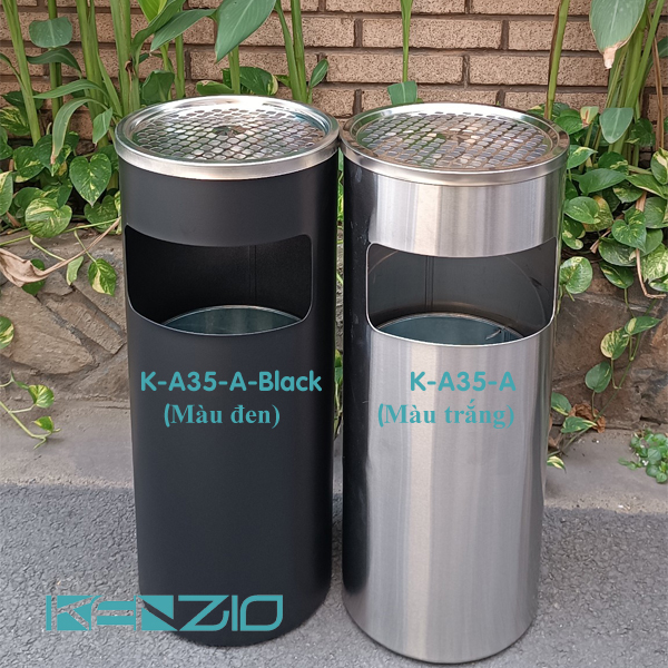Thùng rác gạt tàn K-A35-A - Màu Đen của KENZIO