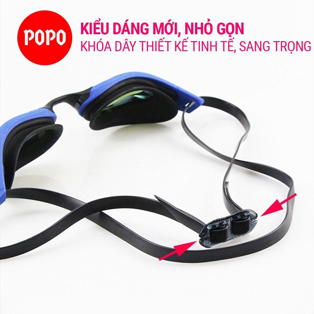 Kính bơi người lớn POPO 710, mắt tráng gương cho thi đấu chuyên nghiệp cản tia UV, chống sương mờ