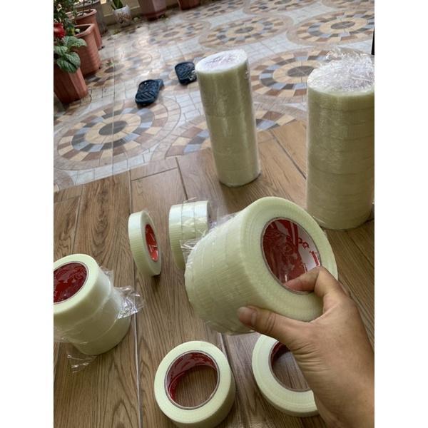 Combo 5cuộn băng dính sợi thuỷ tinh chịu lực khổ 2,5cm và 5cm x 45m