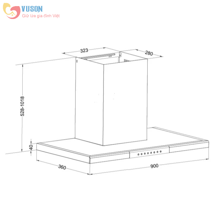 Máy Hút Mùi Eurosun 90AF79 - Hàng Chính Hãng