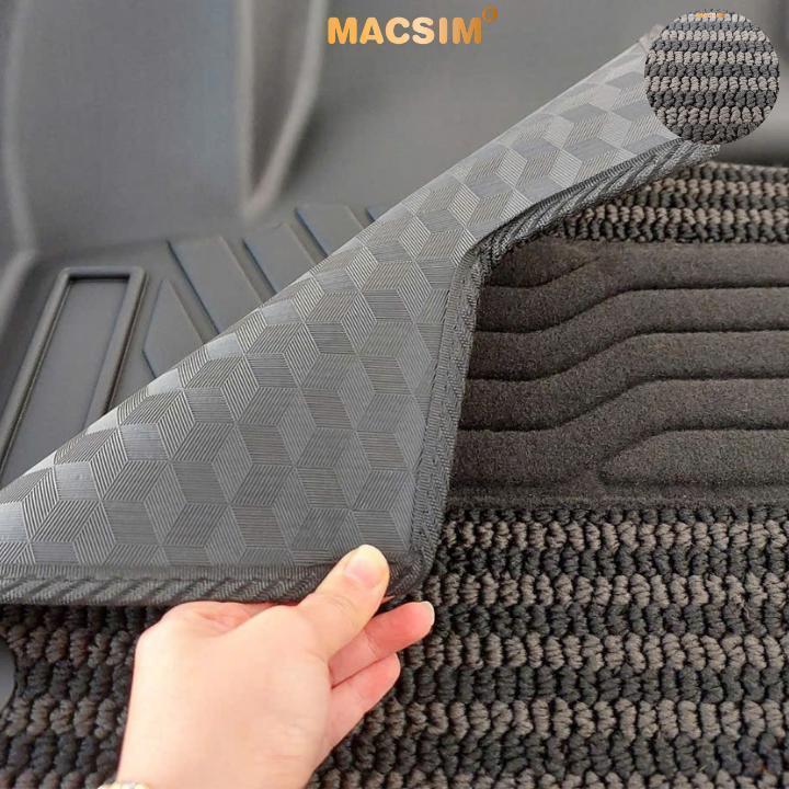 Thảm Lót Sàn 2 Lớp TPE Macsim Kia Sonet Chuẩn Form, Bền, Không Mùi (sd3 xám đen ct)