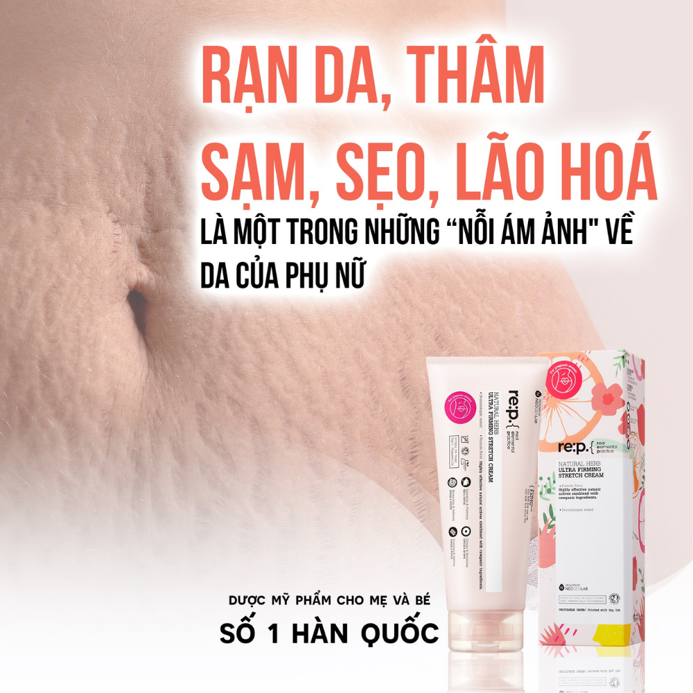 Kem giảm rạn da Re:p Natural Herb Ultra Firming Stretch Cream 200ml