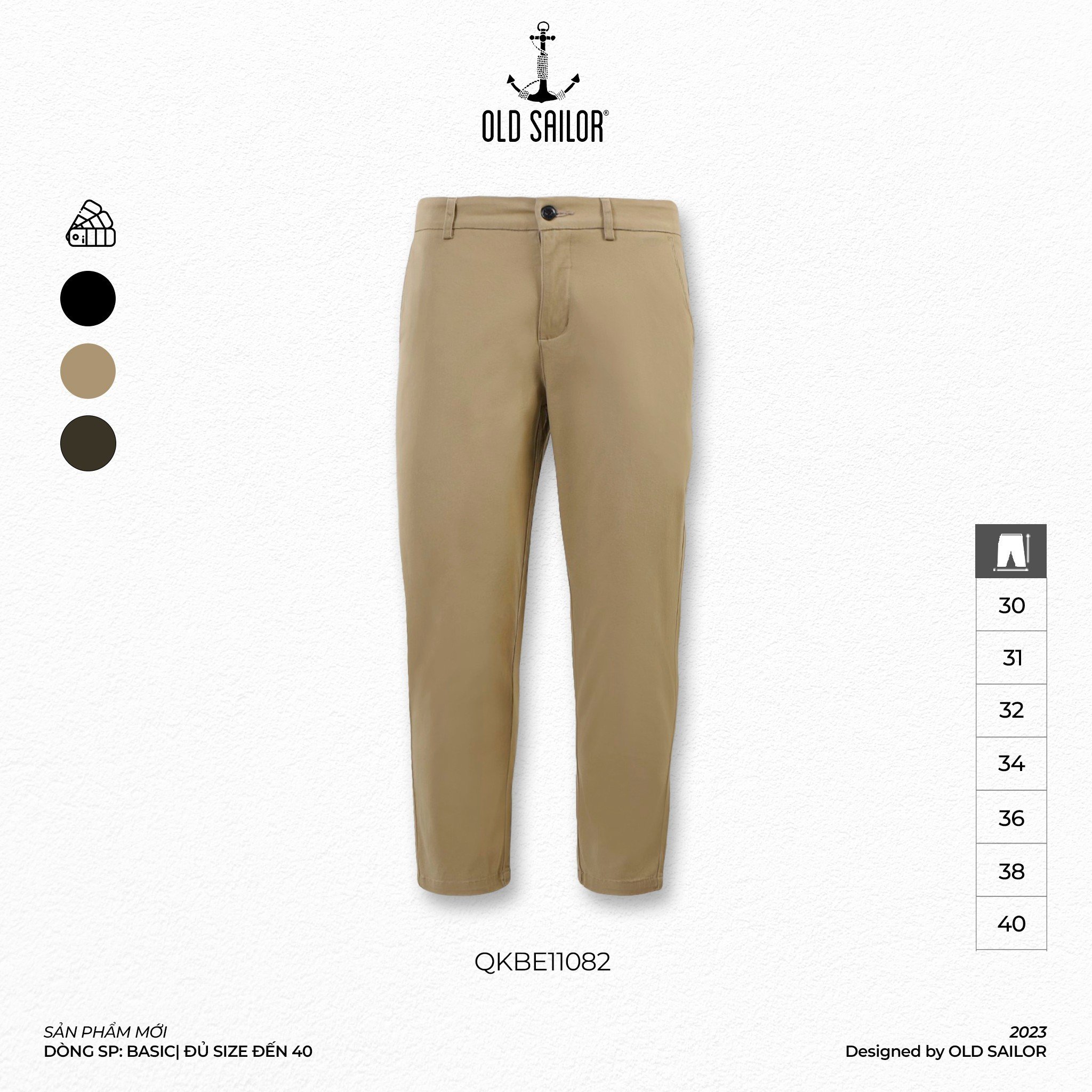 Quần khaki nam basic Old Sailor - O.S.L KAKI BASIC - 11082 - Big Size upto 40