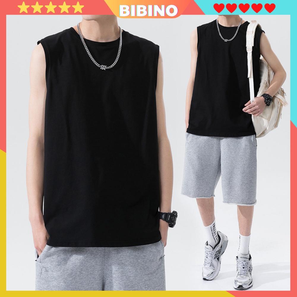 Áo ba lỗ nam sát nách form rộng vải thun cotton mềm mịn thoáng mát unisex big size BIBINO68 Áo tank top nam nữ cao cấp