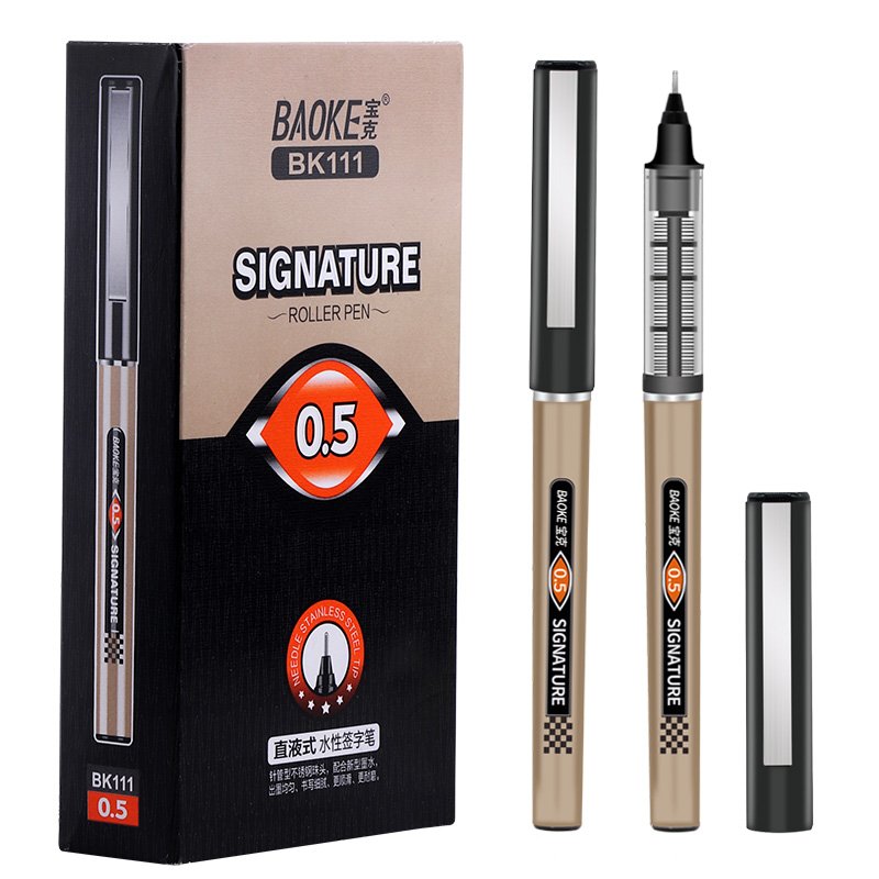 Hộp 12 Cây Bút Nước Baoke Ngòi 0.5Mm - Bk111 - Đen