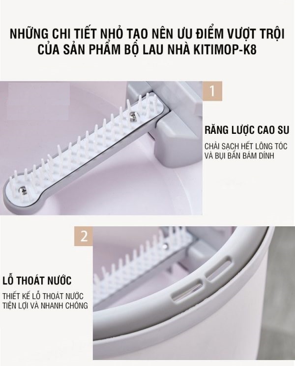 Bộ lau nhà tròn xoay 360 độ mẫu mới K8 - (tặng kèm 1 bông)