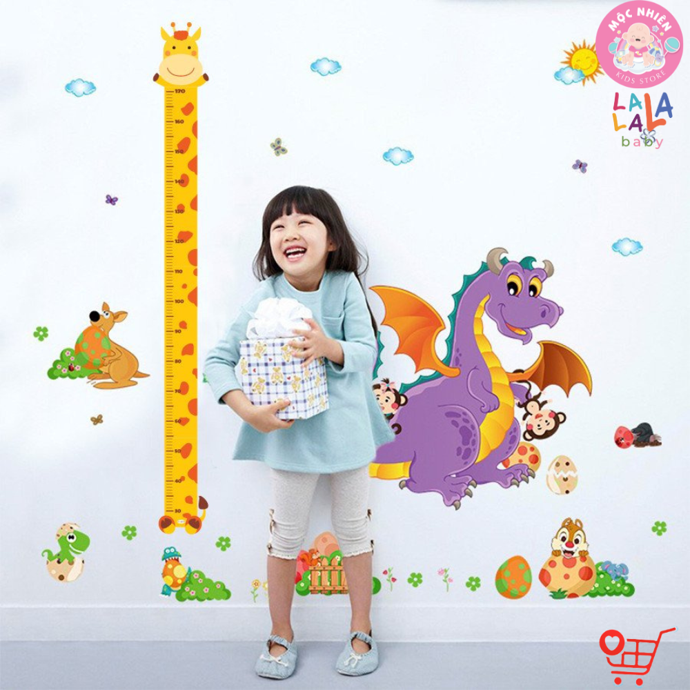 Thước Đo Chiều Cao Dán Tường cho Bé Hình Con Vật Đáng Yêu - Lalala Baby