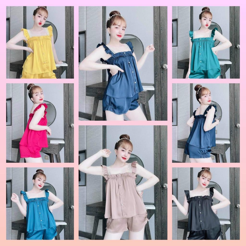 Đồ ngủ sexy, đồ ngủ hai dây, đồ bộ nữ mặc nhà satin dưới 55kg