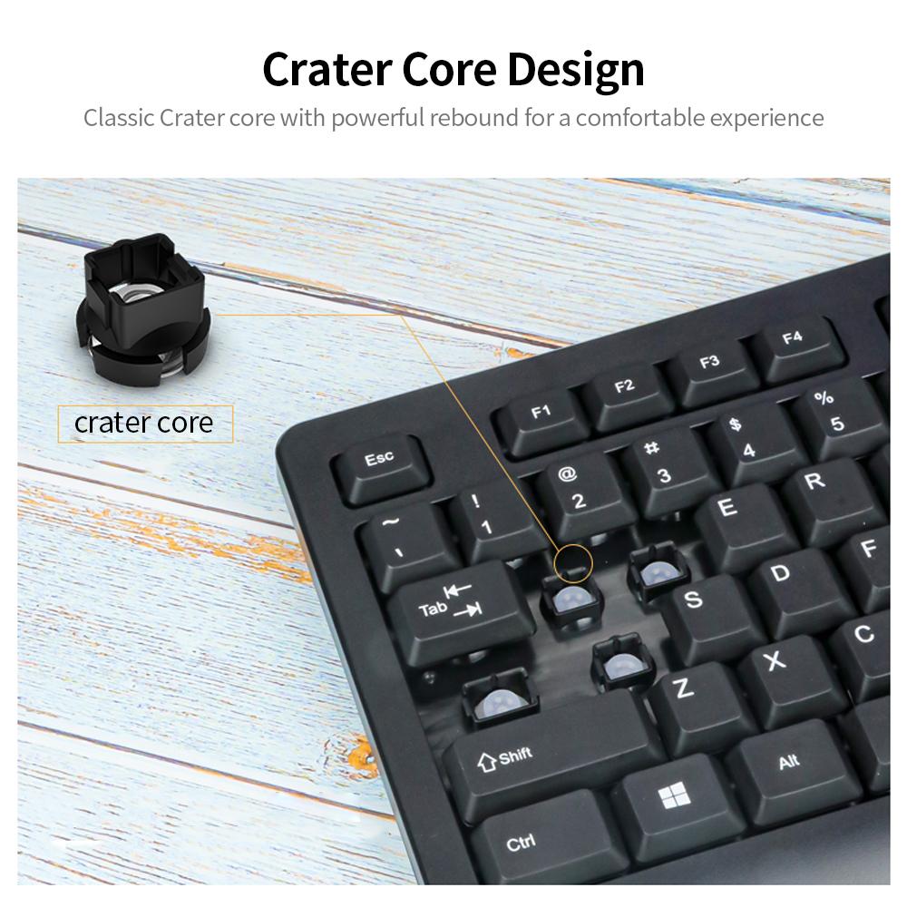 Chuột và Bàn phím Kết hợp 106 phím truyền tải 2.4G 1200DPI cho Văn phòng Doanh nghiệp uFound R-751