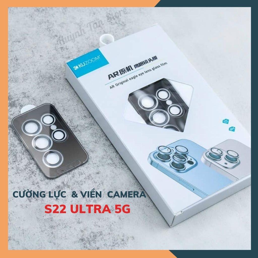 Combo viền và cường lực camera kuzoom samsung s22 ultra 5g kính trong suốt, rõ nét, bảo vệ cho 5 lens, huỳnh tân store