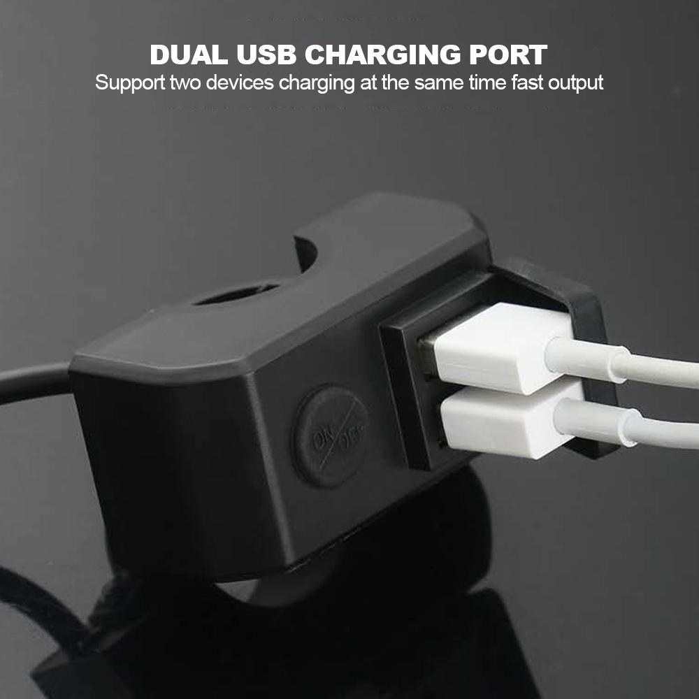 Bộ sạc tay cầm xe máy USB hai cổng USB 12V 12V đến 5V 3V
