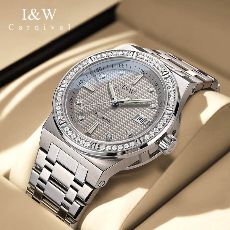 Đồng hồ nam chính hãng IW CARNIVAL IW610G-5 Kính sapphire ,chống xước ,Chống nước 30m ,Bảo hành 24 tháng,Máy cơ ,dây kim loại 316L không gỉ, thiết kế đơn giản dễ đeo
