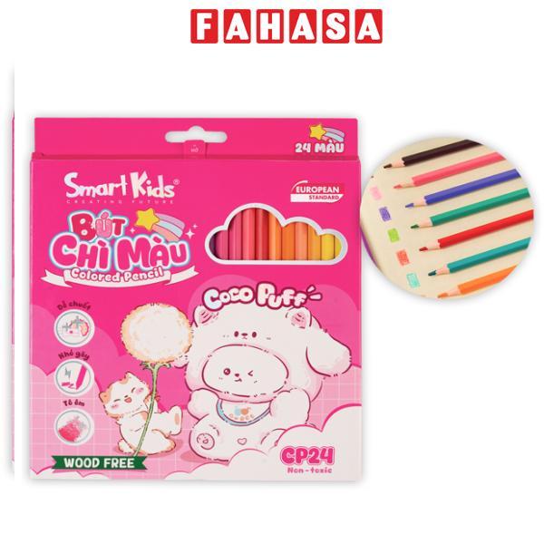 Hộp 24 Bút Chì Màu Woodfree Coco Puff - Smart Kids CP24