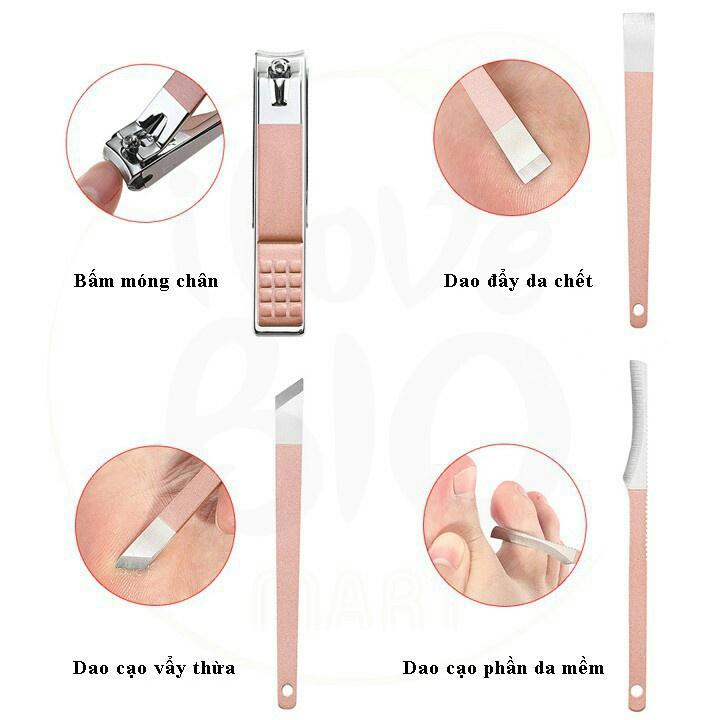 Bộ Bấm Móng Tay 18 Món Dụng Cụ Làm Nail Cây Nặn Mụn Lấy Khóe Kìm Dũa Nhíp