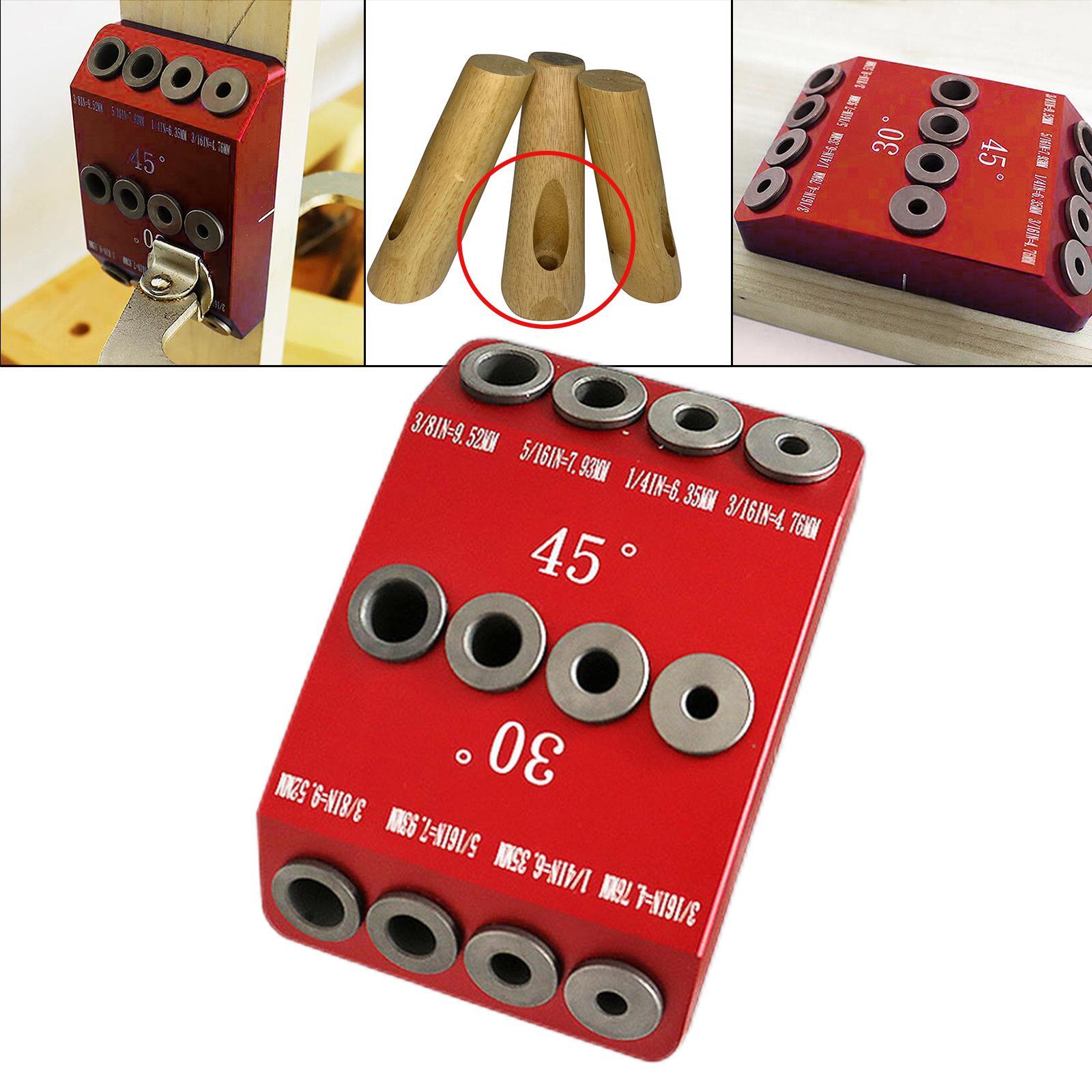 30/45/90 Degree Angle Oblique Pocket Hole Jig British Drill Guide Dowel Jig Kit Wood Drill Locator for Wood Jointing
