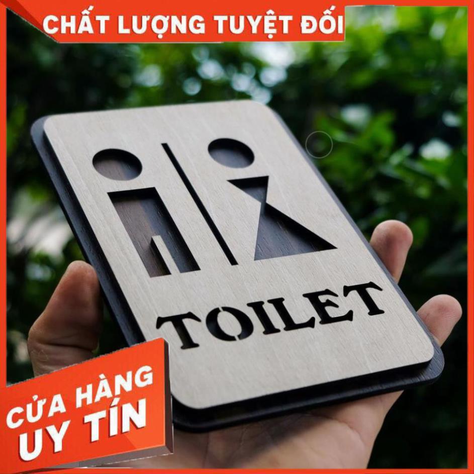 Bảng Toilet Nam vs Nữ Bằng Gỗ 155x120mm | trang trí homestay