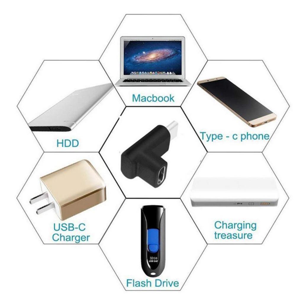 USB-C 3.1 Male/Female Data Sync / Charging Type C Connector 90° Right Angle